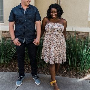 Floral Strapless Tie Dress